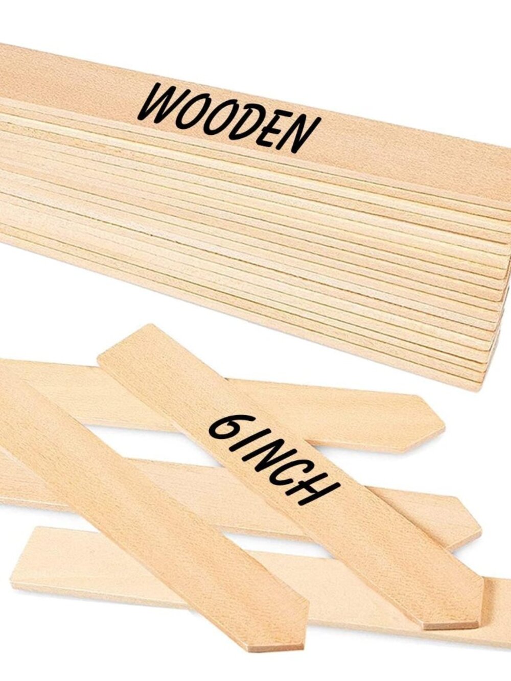 50Pcs Wooden Plant Labels Plant Tags 6 Inch Garden Plants Markers Waterproof See